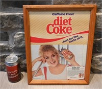 Publicité originale Coke diet, 1984, encadrée