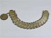 1950s Mexican Coin Travel Bracelet: 1950 - 1954