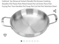 STAINLESS WOK W 2 HANDLES