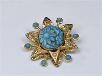 Vintage Early Coro Molded Glass Seed Pearl Brooch