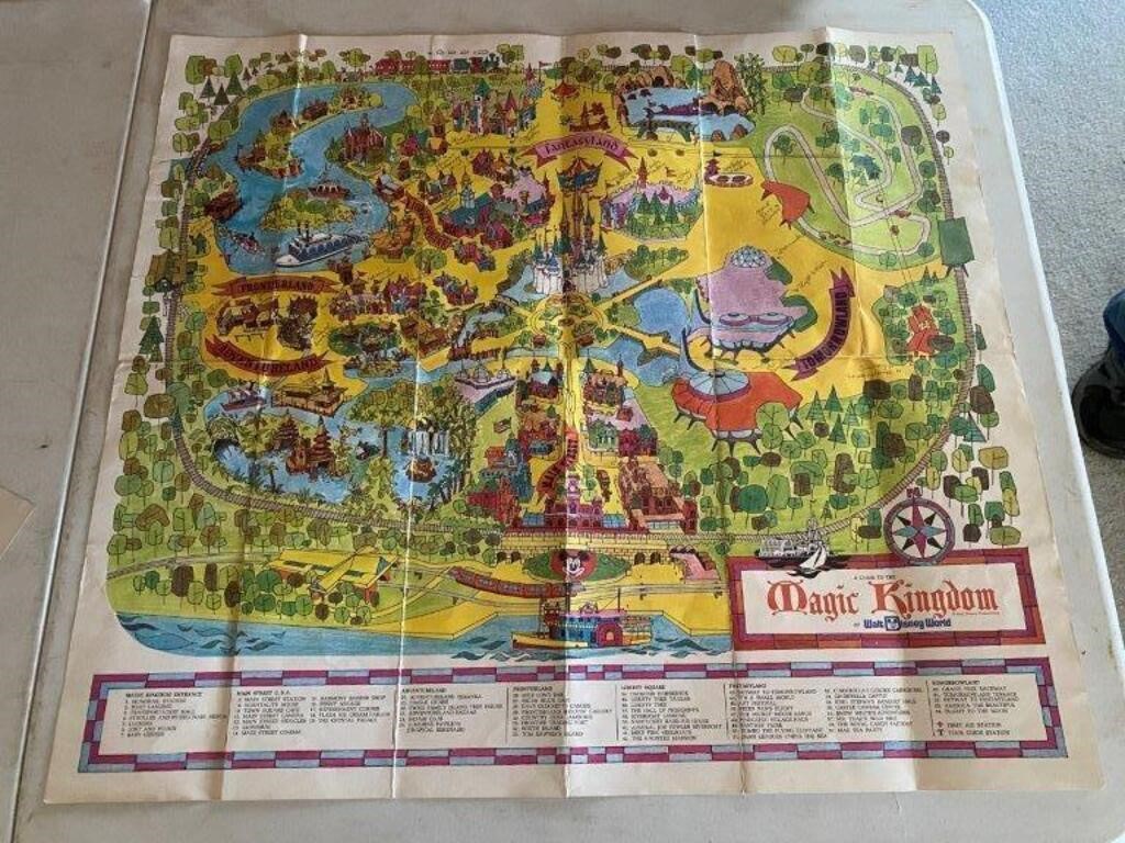 Vintage Magic Kingdom Walt Disney World Map &