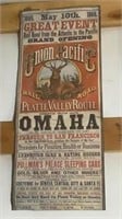 1869 Union Pacific Platte Valley Route Poster