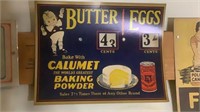 Vintage Calumet Butter & Eggs Price Sign