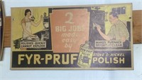 Vintage Fur-Pruf Stove & Nickel Polish Sign