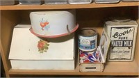 Vintage Metal Breadbox, Tins, Poker Chips