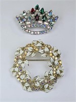 Vintage Rhinestone Brooches: Coro, B. David?