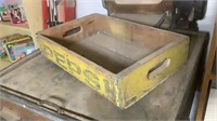 Vintage Yellow Pepsi Wood Advertiser Box