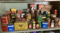 Lot Of Vintage Food Tins & Bottes