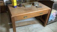 Vintage Wood Writing Desk Table & Accessories