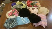 Lot Of Vintage Women's Hats & Clothing Accessories