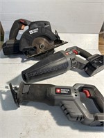 PORTER AND CABLE PORTABLE SAWS WITH 2 BATTERY