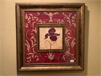 Ornate Framed Floral Art+Fleur De Lis