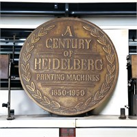 Heidelberg Printing Machine Plaque - 1850-1950