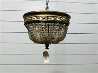 Triple Bulb Brass Hanging Chandelier