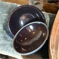 Signed Glaze Art Pottery Bowls