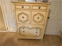 French Provincial Chest Baker Furniture w/Glass