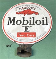 Original double sided Mobil Oil "E" for Ford Cars