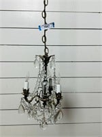 Hanging Crystal & Brass Chandelier