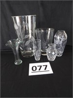Etched Glass Vases & Other Glass Vases