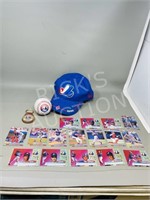Montreal Expos cards (16), signed ball 1997 & cap