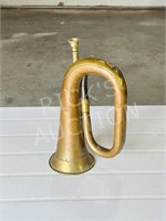 antique brass & copper bugle - 12" long