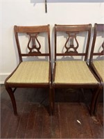 Set of 4 wooden matching chairs