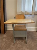 School desk and chair