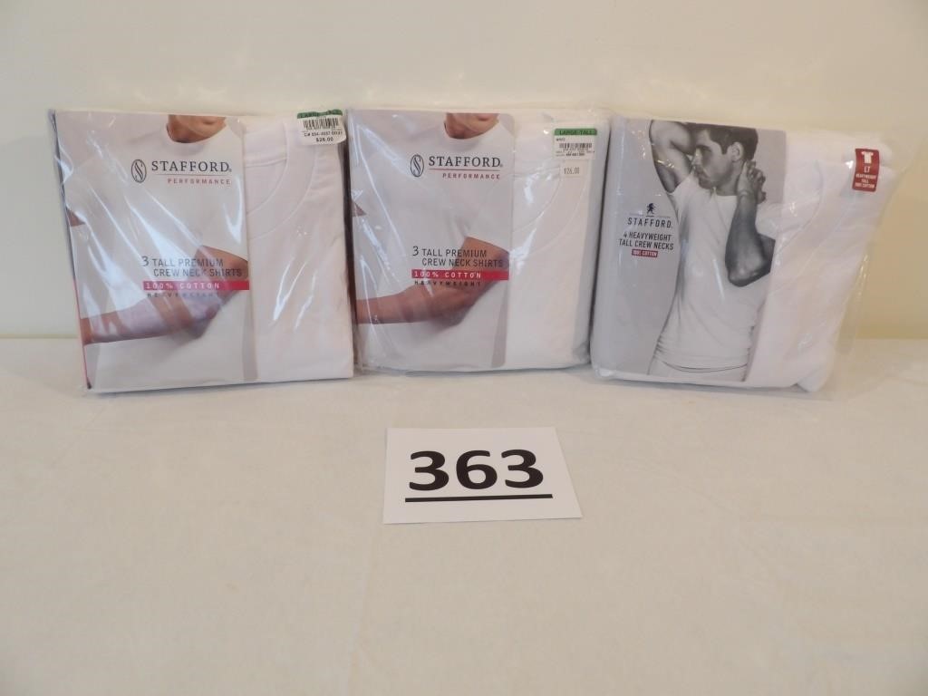 3 New Packages of Stafford Neck Shirts