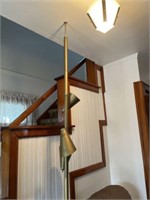 Mid century modern brass rod tension lamp