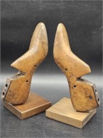 Vintage Wooden Shoe Form Bookends
