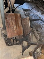 Antique folding school desk and chair