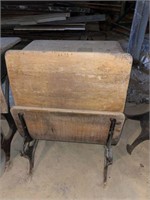 Antique folding school desk and chair