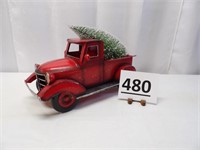Red Metal Truck w/ Lighted Tree