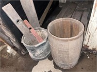 Vintage wood buckets