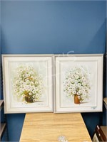 pair of floral still life paintings