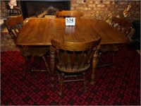 Wooden Drop Leaf Table & 4 Chairs