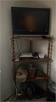 TV Unit with Wood 3 Tiered Stand **