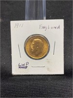 1911 England Gold Soverign .2354oz Pure Gold