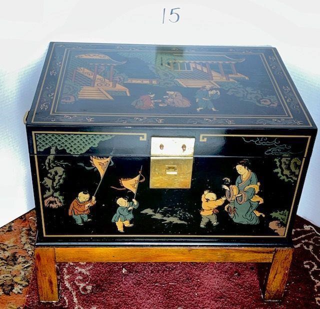 Black Lacquer Trunk with Legs