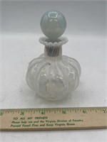 Vintage Fenton White Opalescent Puff Perfume