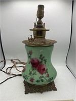**** ANTIQUE NEW HAND PAINTED ELECTRIFIED OIL