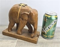 6.5" WOOD CARVED ELEPHANT