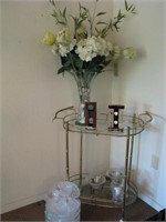 Serving cart with misc decor