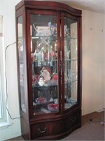 6ft Plus Walnut?, etched glass lighted Curio cabin