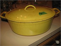 Large Belguim  Yellow enamelware roaster
