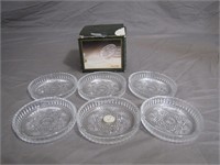 Set Of 6 Crystal Clear Essex Coasters W/Box