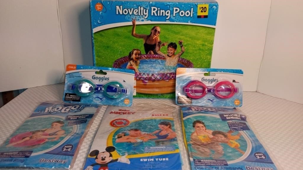 New Kids Swimming Pool, Floats, & Goggles