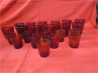 Ruby glass drinking glasses lot.