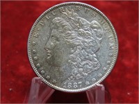 1887 Morgan Silver $1 Dollar US coin.
