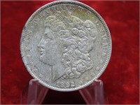 1892 Morgan Silver $1 Dollar US coin.